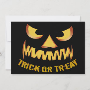Trick or Treat with Pumpkin Face Invitation