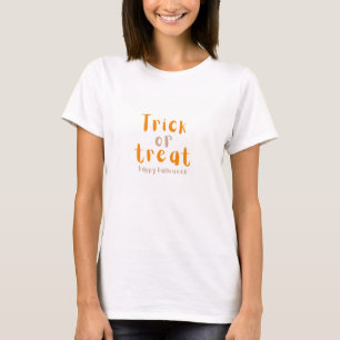 Trick or Treat Womens Halloween White T-Shirt