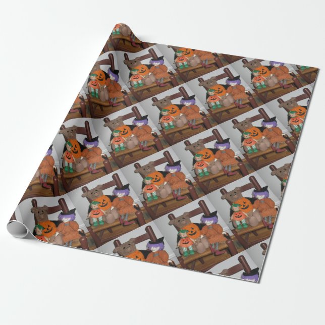 Trick or Treat Wrapping Paper (Unrolled)