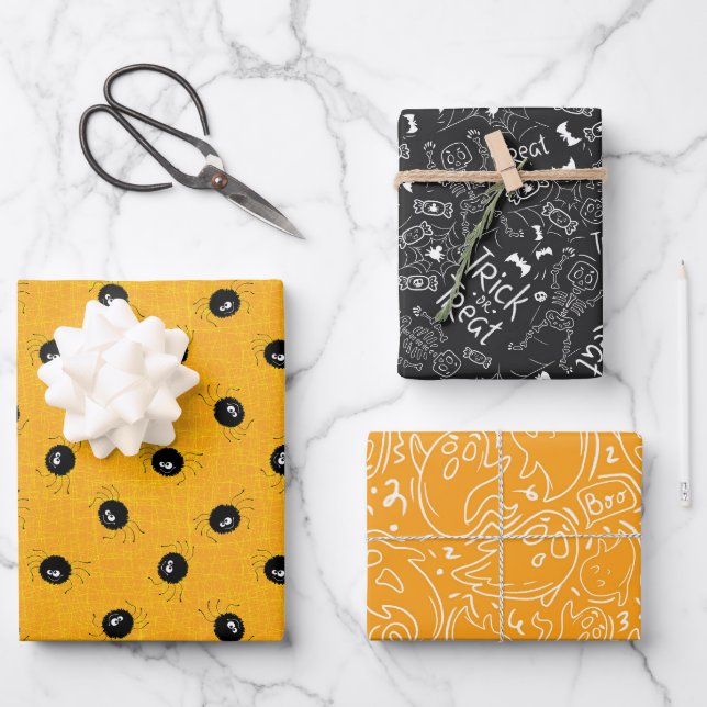 Trick or Treat Wrapping Paper Sheet (Front)