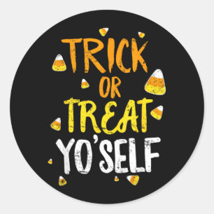 Trick or Treat Yoself Halloween Classic Round Sticker
