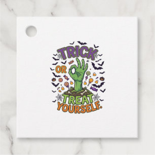 Trick Or Treat Yourself Zombie Hand Halloween Cand Favour Tags