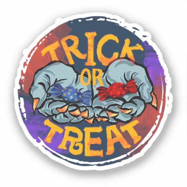 Trick or Treat – Zombie Hand with Candy (Front)