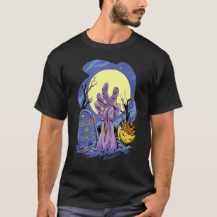 Trick or Treat Zombie Hand With Candy Halloween Gr T-Shirt