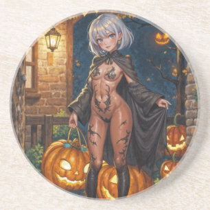 Trick or Treater, Brave Halloween Costume Girl Coaster