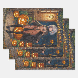 Trick or Treater, Brave Halloween Costume Girl Wrapping Paper Sheet