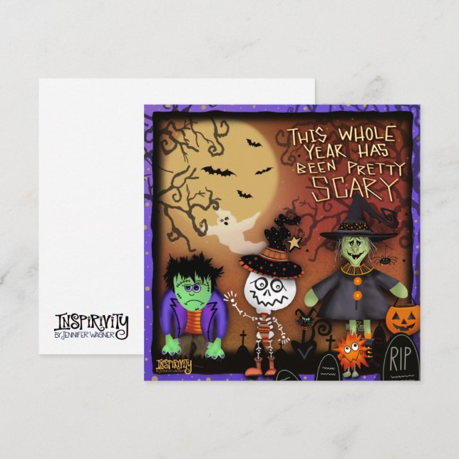 Trick or Treater Spooky Kids Inspirivity Holiday Card (Front/Back)
