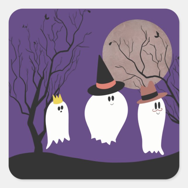 Trick or treaters  square sticker (Front)