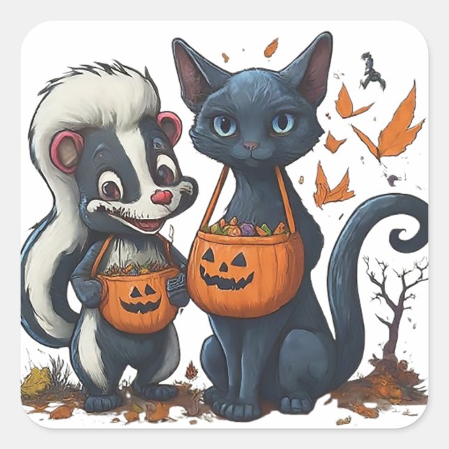 Trick or Treaters Square Sticker (Front)