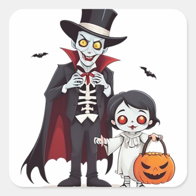 Trick or Treaters Square Sticker (Front)