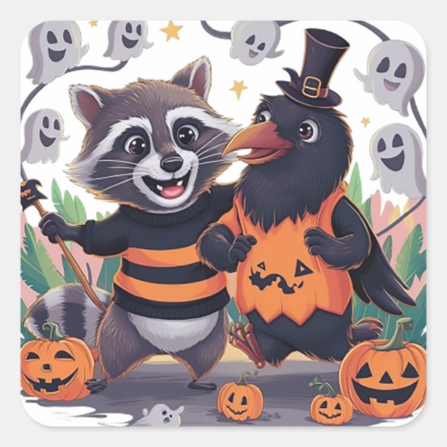 Trick or Treaters Square Sticker (Front)