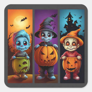 Trick or Treaters Square Sticker