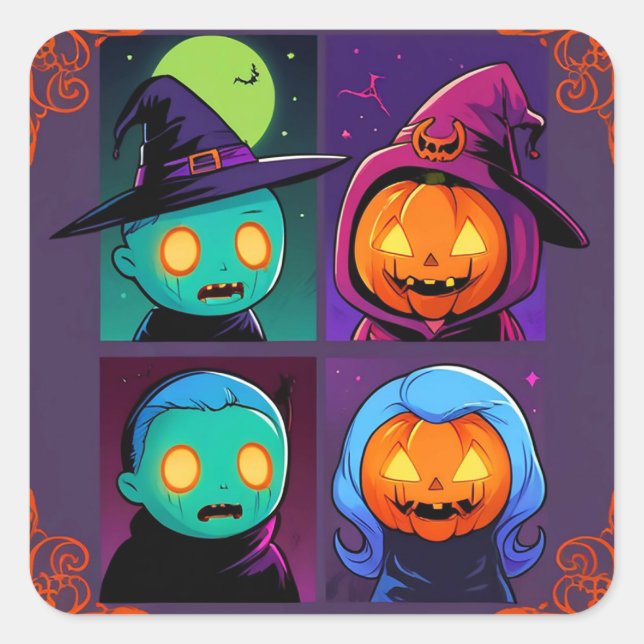 Trick or Treaters Square Sticker (Front)