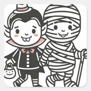 Trick or Treaters Square Sticker
