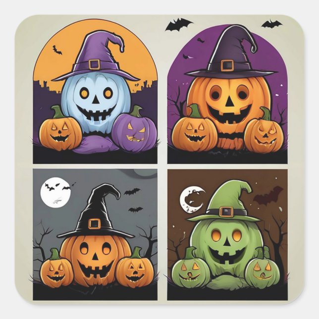 Trick or Treaters Square Sticker (Front)