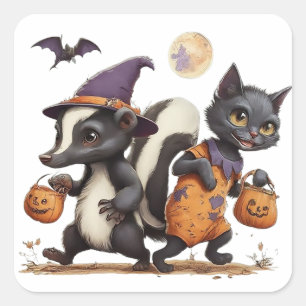 Trick or Treaters Square Sticker