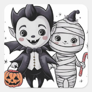 Trick or Treaters Square Sticker
