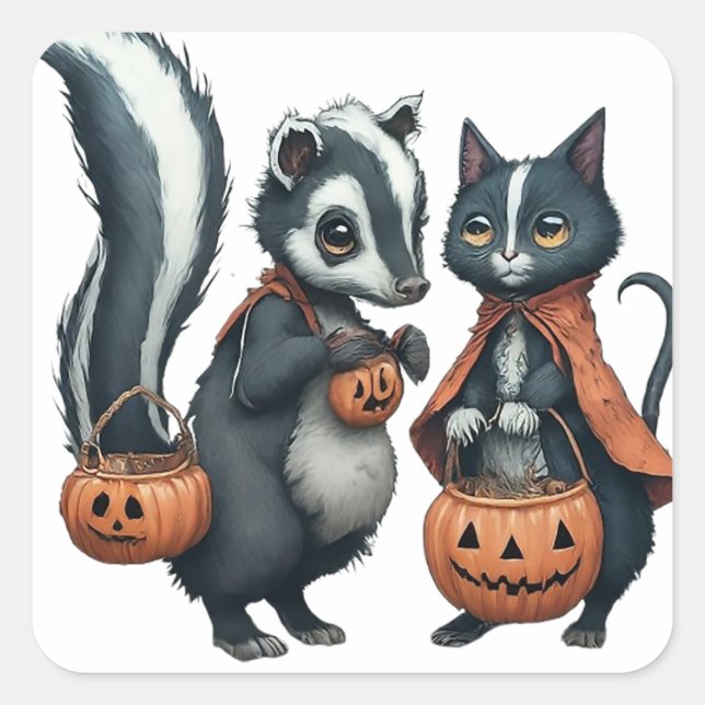 Trick or Treaters Square Sticker (Front)