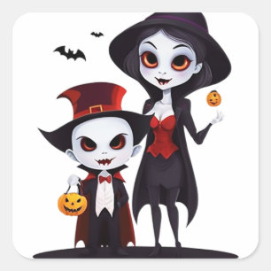 Trick or Treaters Square Sticker