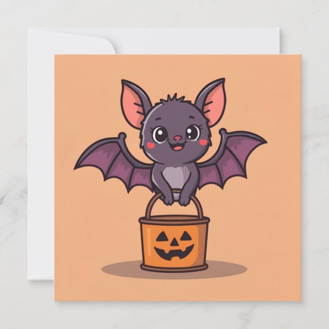 Trick or Treating Bat  Invitation (Front)