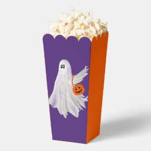 Trick Or Treating Ghost With Pumpkin Candy Bucket Favour Box