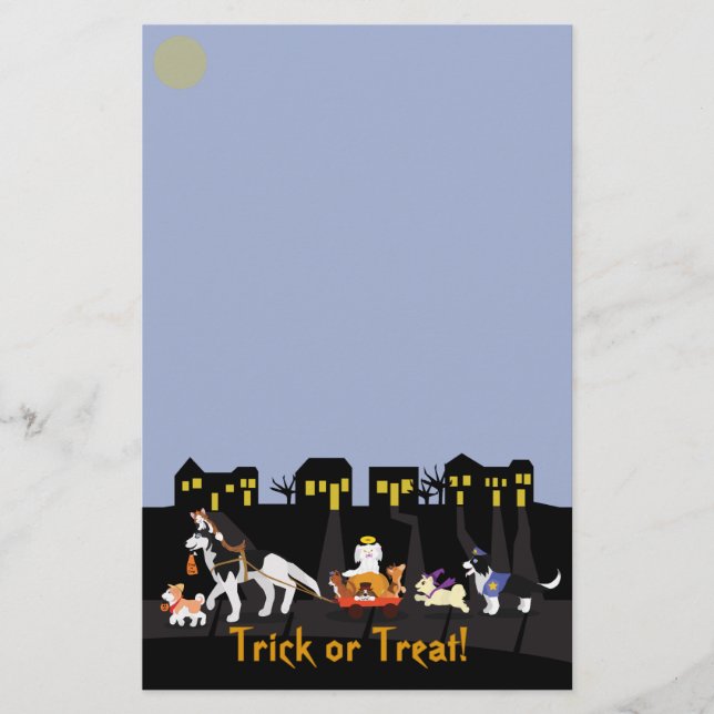 Trick or Treating Pets Stationery (Front)