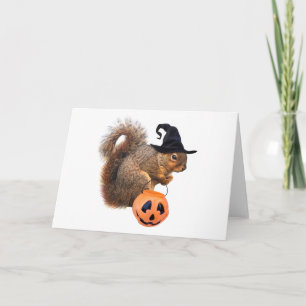 Trick or Treating Squirrel Halloween Card