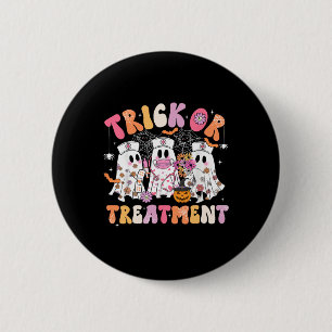 Trick Or Treatment Ghost Nurse Halloween Costume G 6 Cm Round Badge