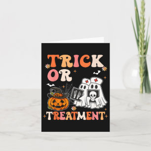 Trick Or Treatment Ghost Nurse Halloween Costume G Card
