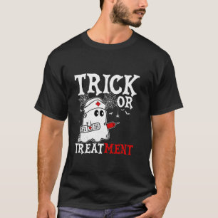 Trick Or Treatment Nurse Halloween Ghost Costume N T-Shirt