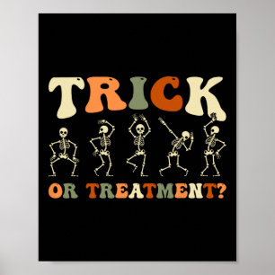 Trick Or Treatment Physical Therapy Halloween Skel Poster