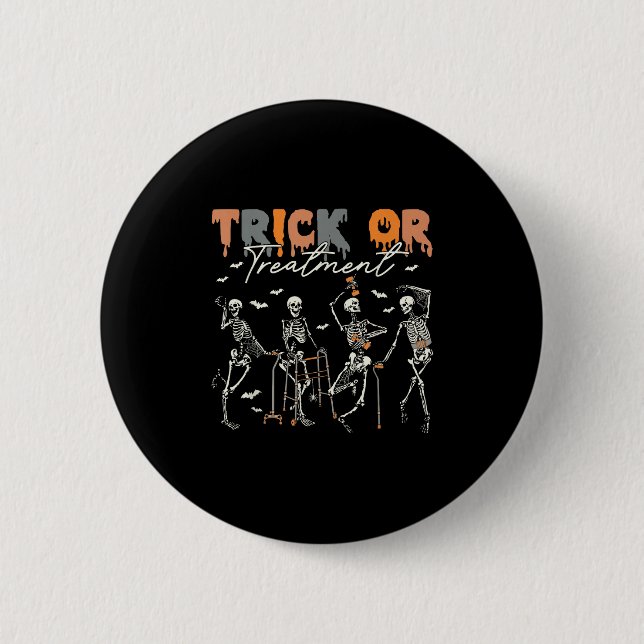 Trick Or Treatment Pt Physical Therapy Therapist H 6 Cm Round Badge (Front)