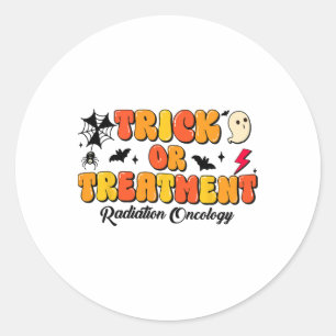 Trick Or Treatment Radiation Oncology Halloween 2  Classic Round Sticker