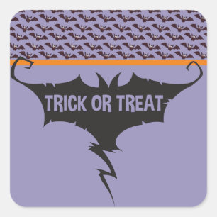 Trick or Treats Halloween Bats Square Sticker