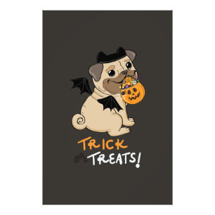 Trick or Treats Pug Costume Photo Print