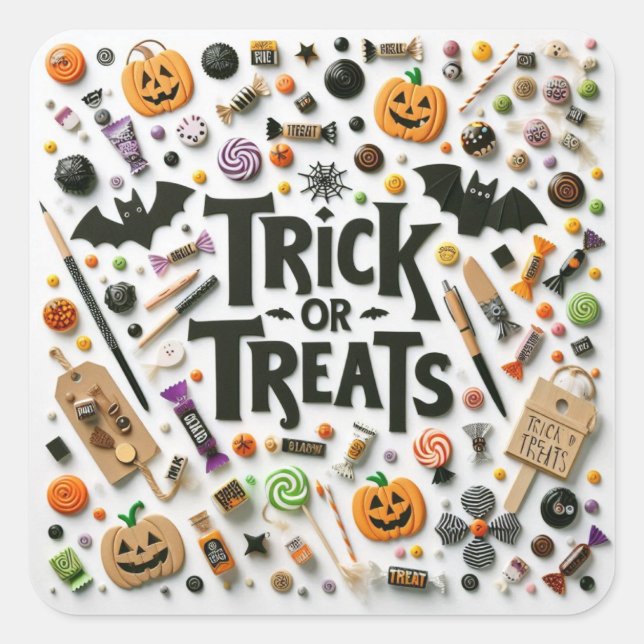 Trick or Treats Square Sticker (Front)