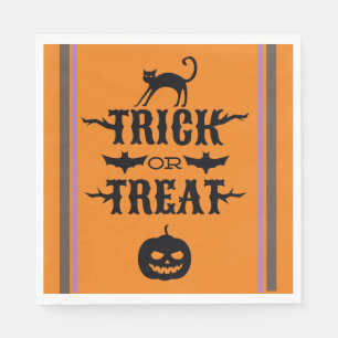 Trick or Treet Halloween Typography Party Napkin