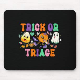 Trick Or Triage Nurse Ghost Pumpkin Halloween Mouse Pad