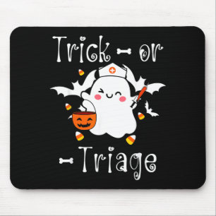 Trick Or Triage Triage Nurse Ghost Halloween Mouse Pad