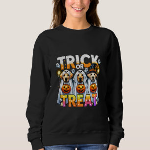 Trick or Trick Halloween Dog Lovers Pumpkin Ghost Sweatshirt