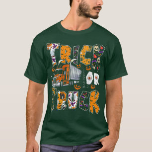 Trick Or Truck Halloween Trucker Scary Pumpkins Sk T-Shirt