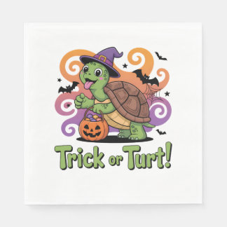Trick or Turt Funny Turtle Halloween Napkin