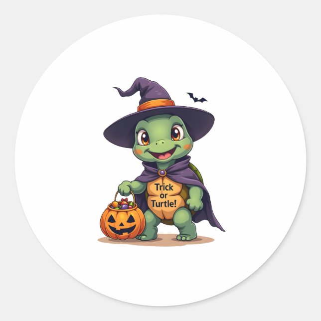 Trick-or-Turtle Classic Round Sticker (Front)