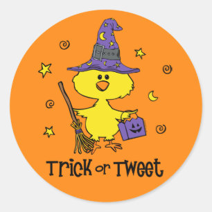 Trick or Tweet Classic Round Sticker