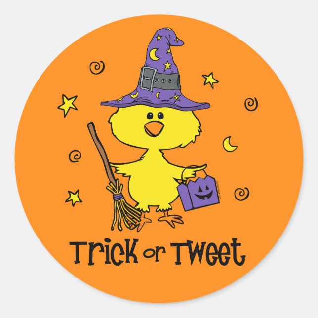 Trick or Tweet Classic Round Sticker (Front)