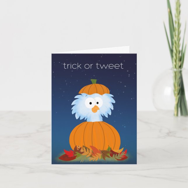 Trick or "Tweet" Halloween Bird card (Front)