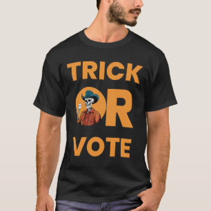 Trick Or Vote Halloween Election Vintage Cowboy Sk T-Shirt