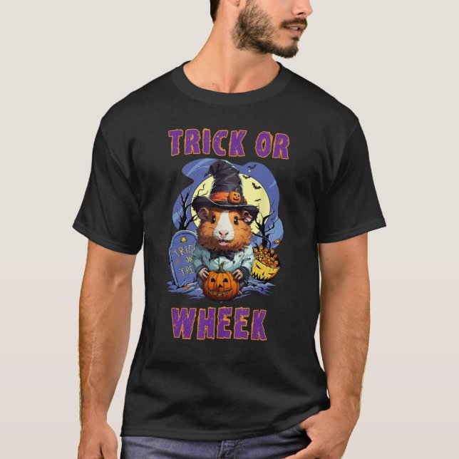 Trick Or Wheek Guinea Pig Halloween T-Shirt (Front)