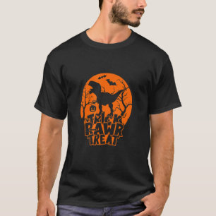 Trick Rawr Treat Blood Moon Dinosaur Hold Pumpkin  T-Shirt