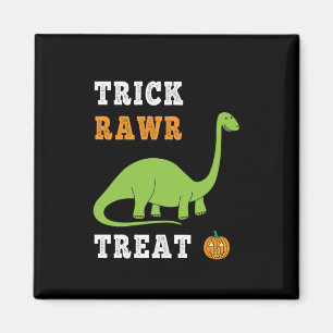 Trick Rawr Treat Cute Halloween Brontosaurus Dino Magnet